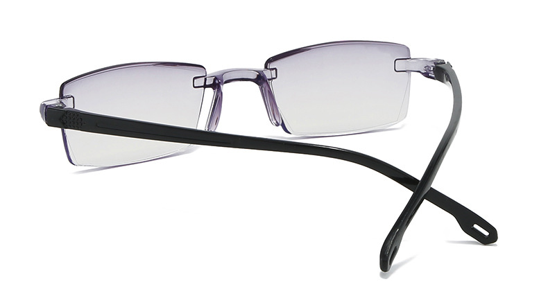 4 PK Mens Rectangular Rimless Blue Light Blocking Reading Glasses