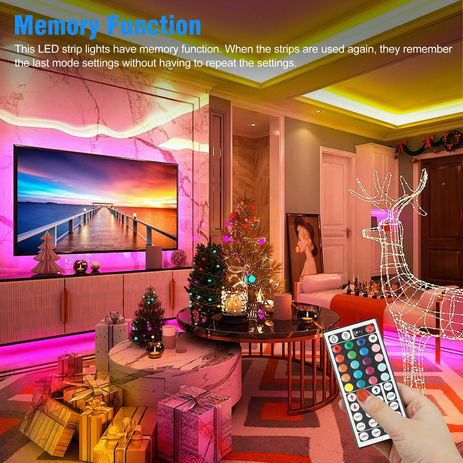 32FT RGB LED Strip Lights with Remote