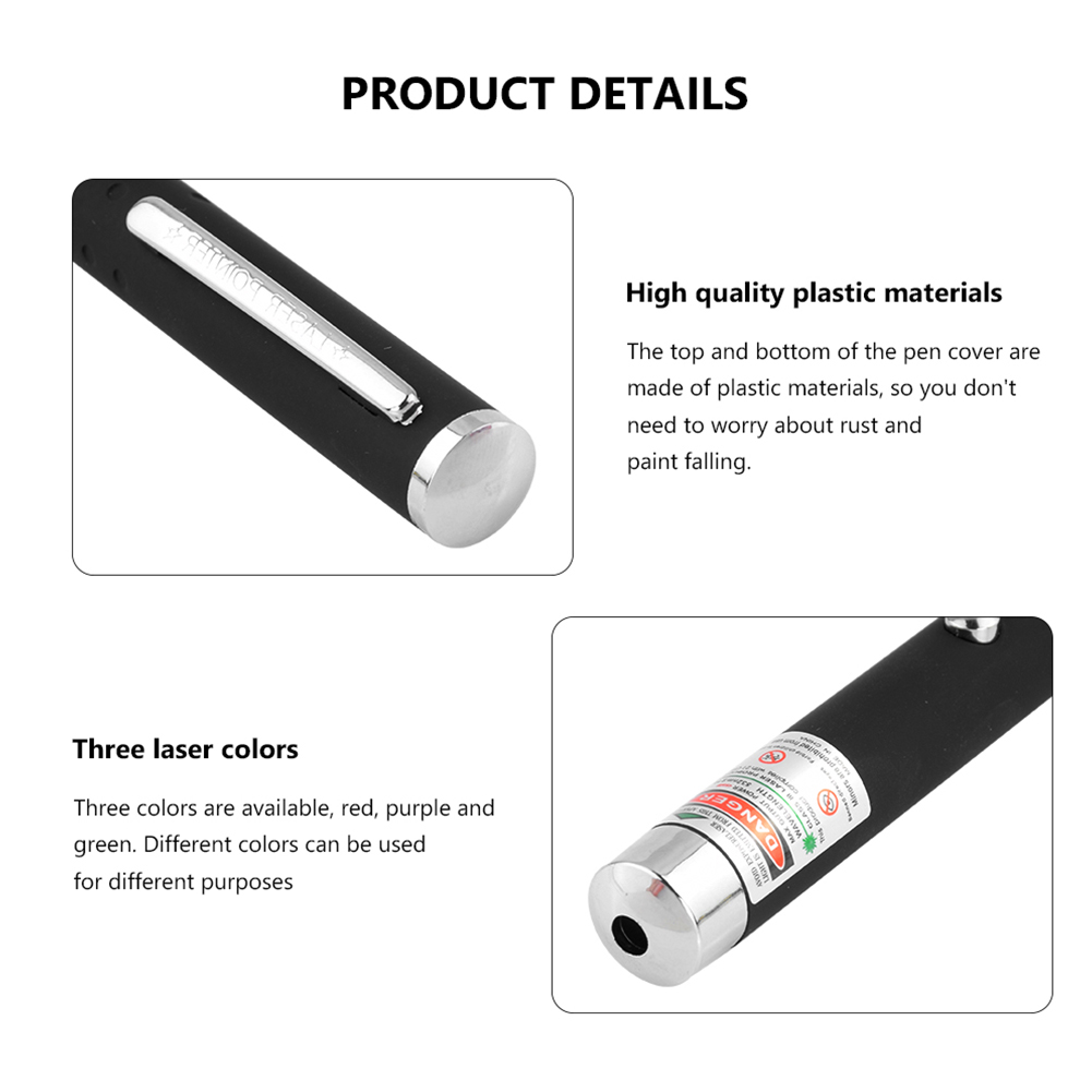 3-Pack Laser Pointer Pens, Green Blue Red
