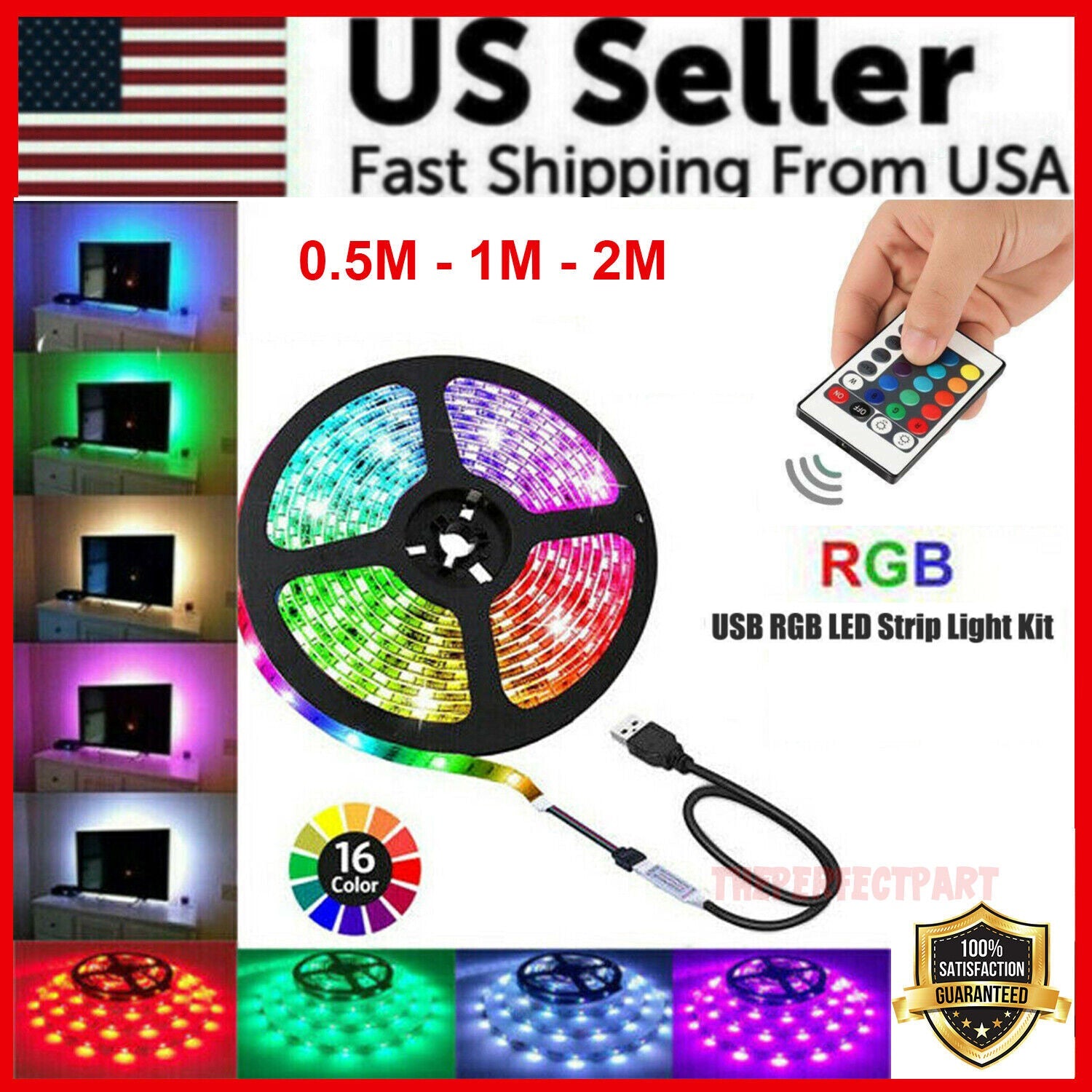 USB LED TV Backlight Strip, RGB Color-Changing