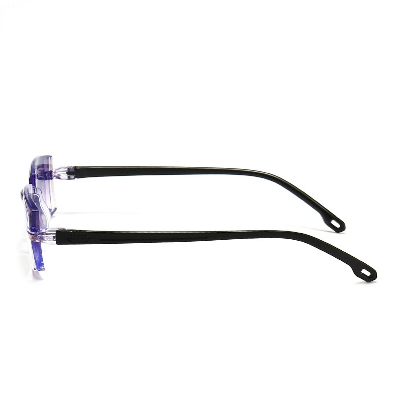 4 PK Mens Rectangular Rimless Blue Light Blocking Reading Glasses