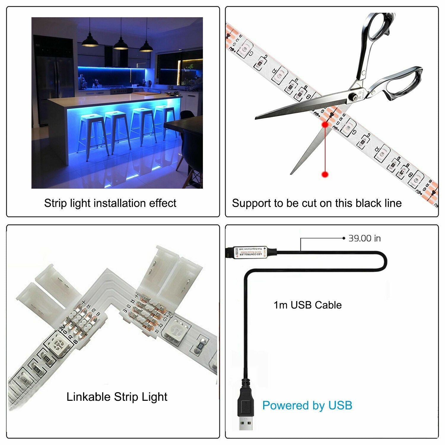 USB LED TV Backlight Strip, RGB Color-Changing
