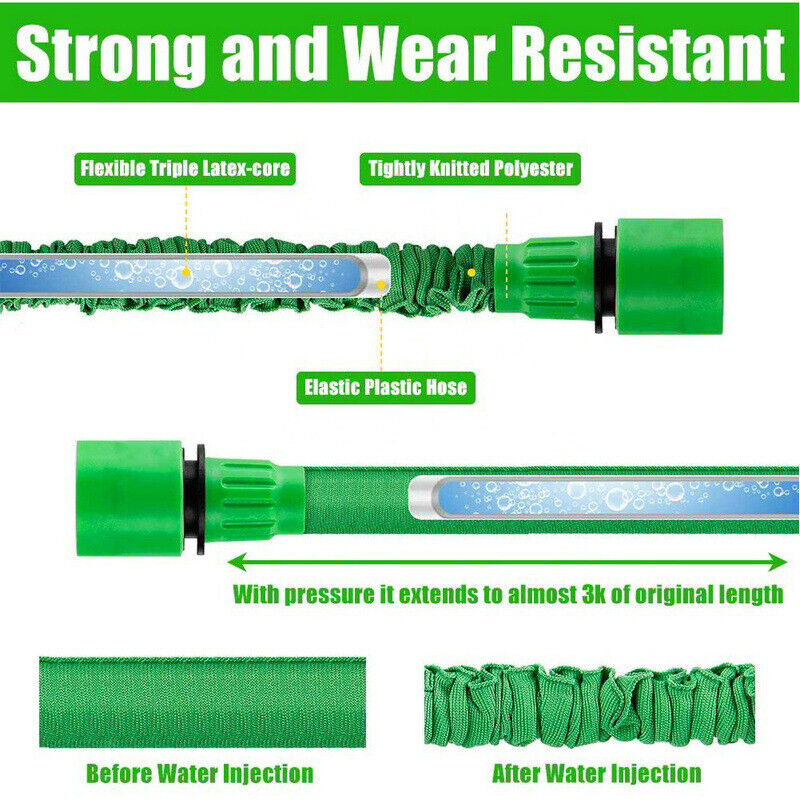 Expandable Garden Hose with Spray Nozzle