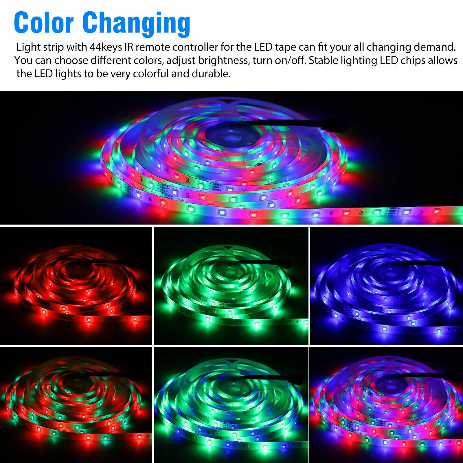 32FT RGB LED Strip Lights with Remote