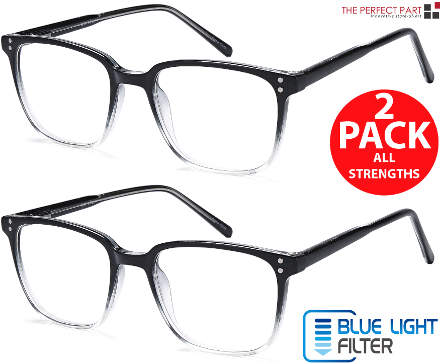 Blue Light Blocking Reading Glasses – 2-Pack Unisex
