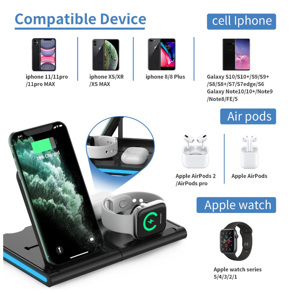 Magnetic Power Tiles 4-in-1 Wireless Charging Station