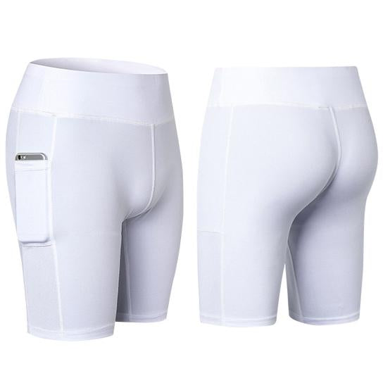 Stretch Yoga Shorts with Phone Pocket