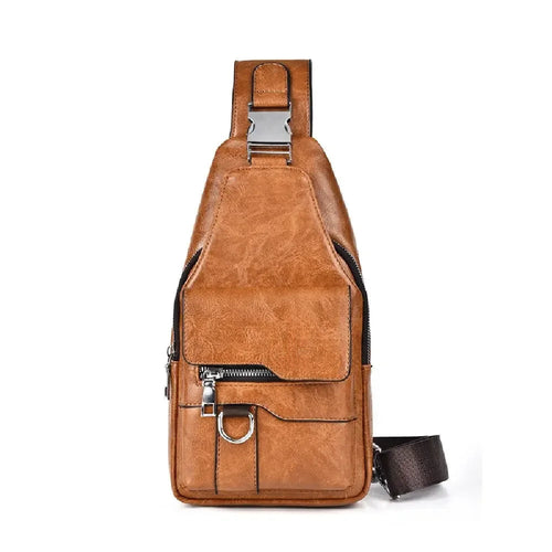 Men's Crossbody Sling Bag, Retro Travel