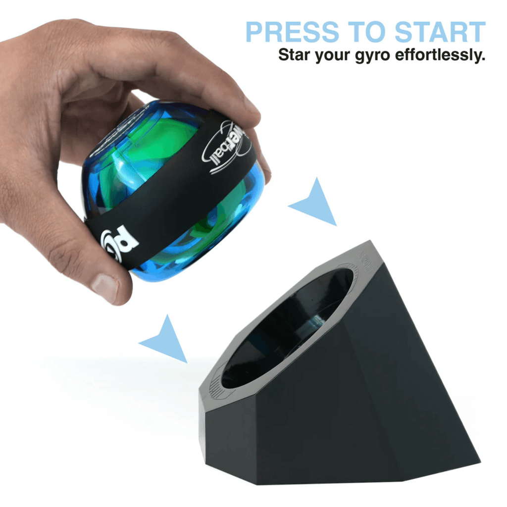 DFX Powerball Blue Gyroscope Hand Exerciser with Powerdock