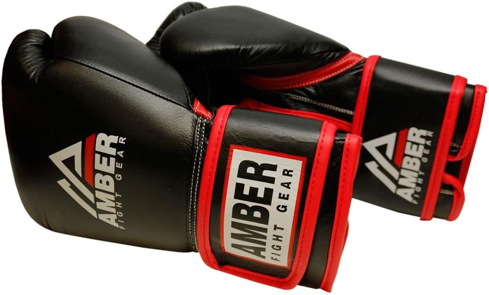 Amber Fight Gear Leather Boxing Gloves