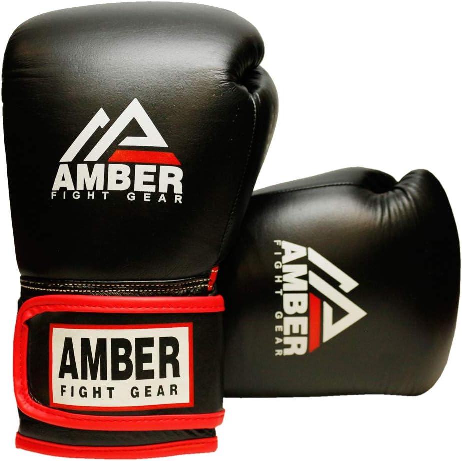 Amber Fight Gear Leather Boxing Gloves