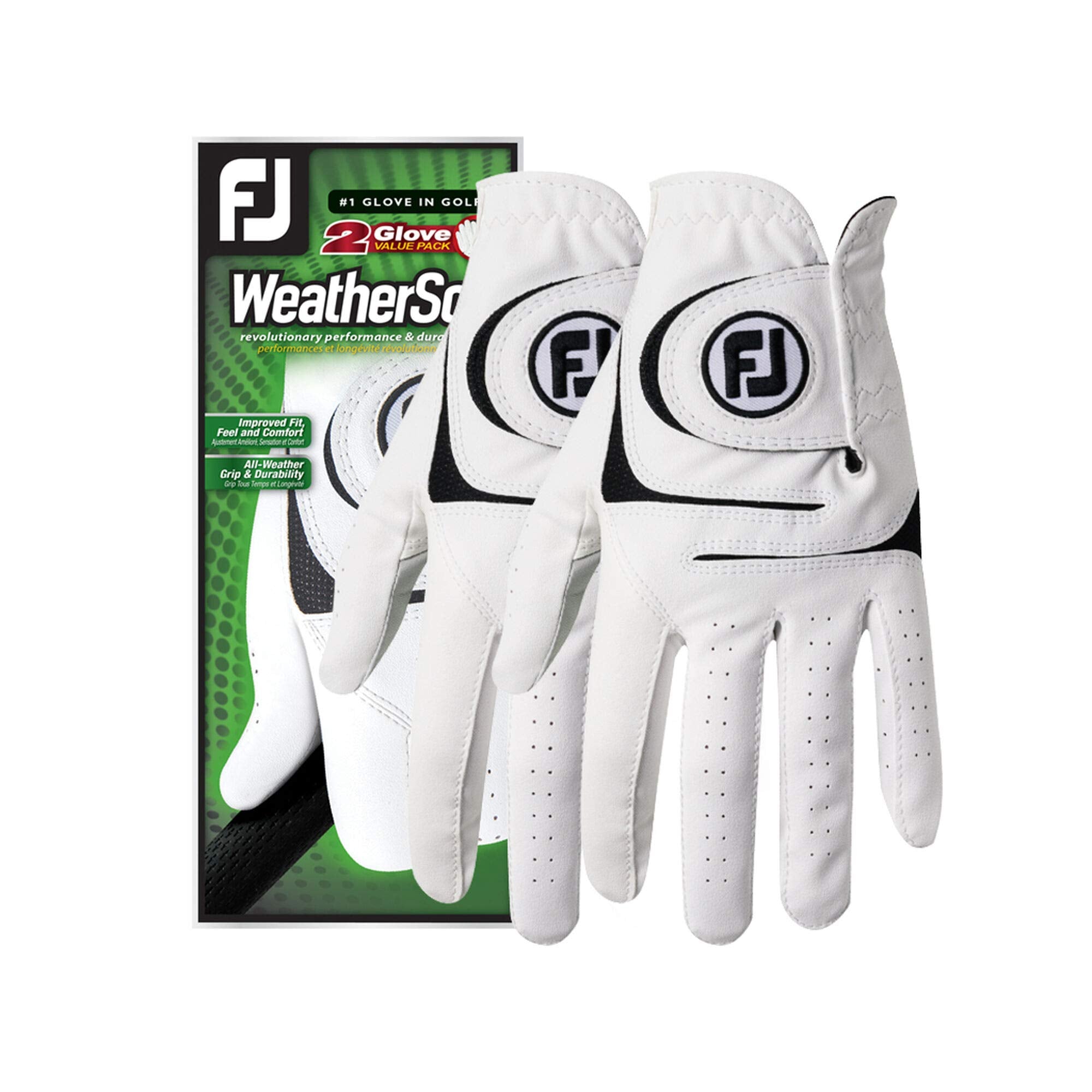 FootJoy Men's WeatherSof Golf Gloves 2-Pack (Cadet Large)