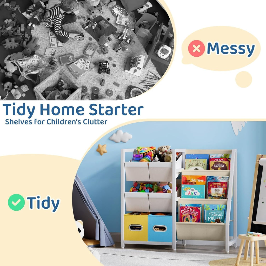 Kids Toy Storage Organizer Bookshelf with 6 Bins