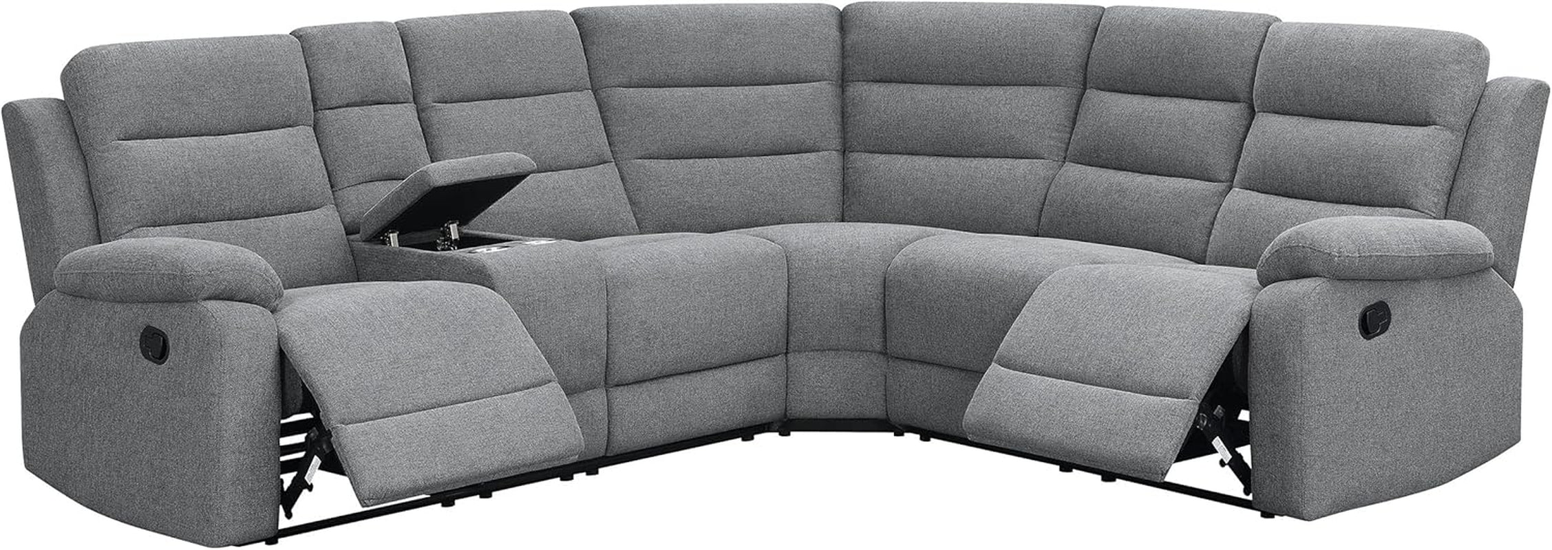 David 3-Piece Motion Sectional Sofa In Smoke Manual Reclining