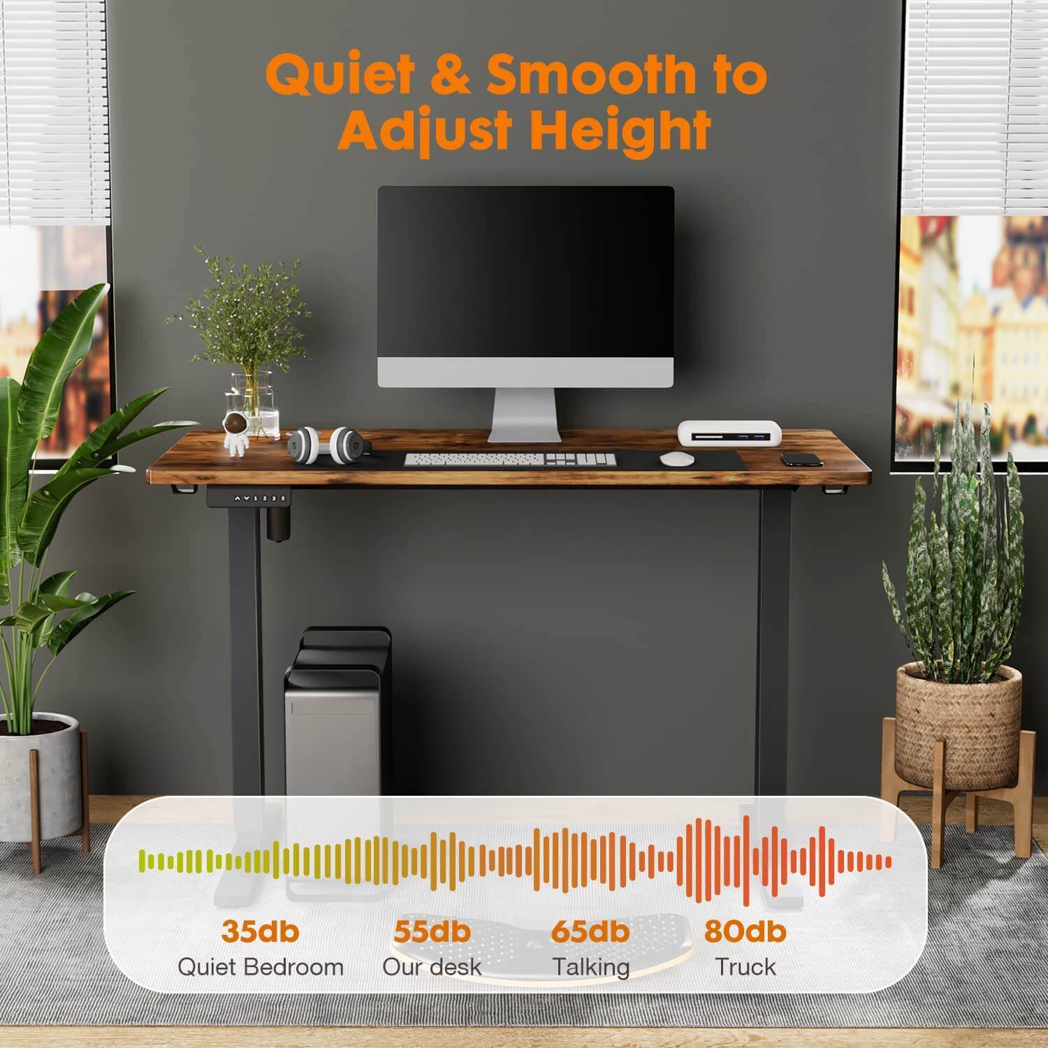 Electric Height Adjustable Standing Desk,Sit to Stand Ergonomic