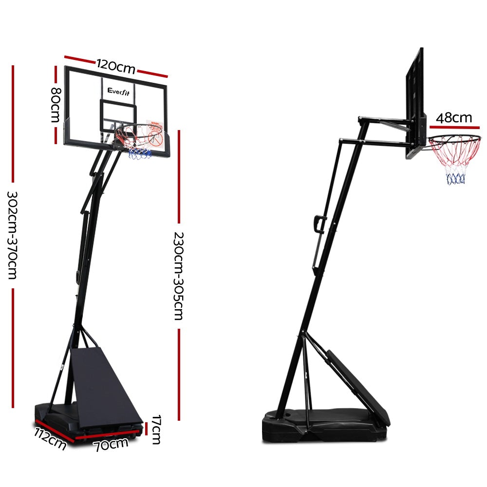 Portable Basketball Hoop System, Height Adjustable
