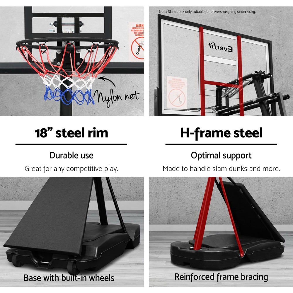 Portable Basketball Hoop System, Height Adjustable