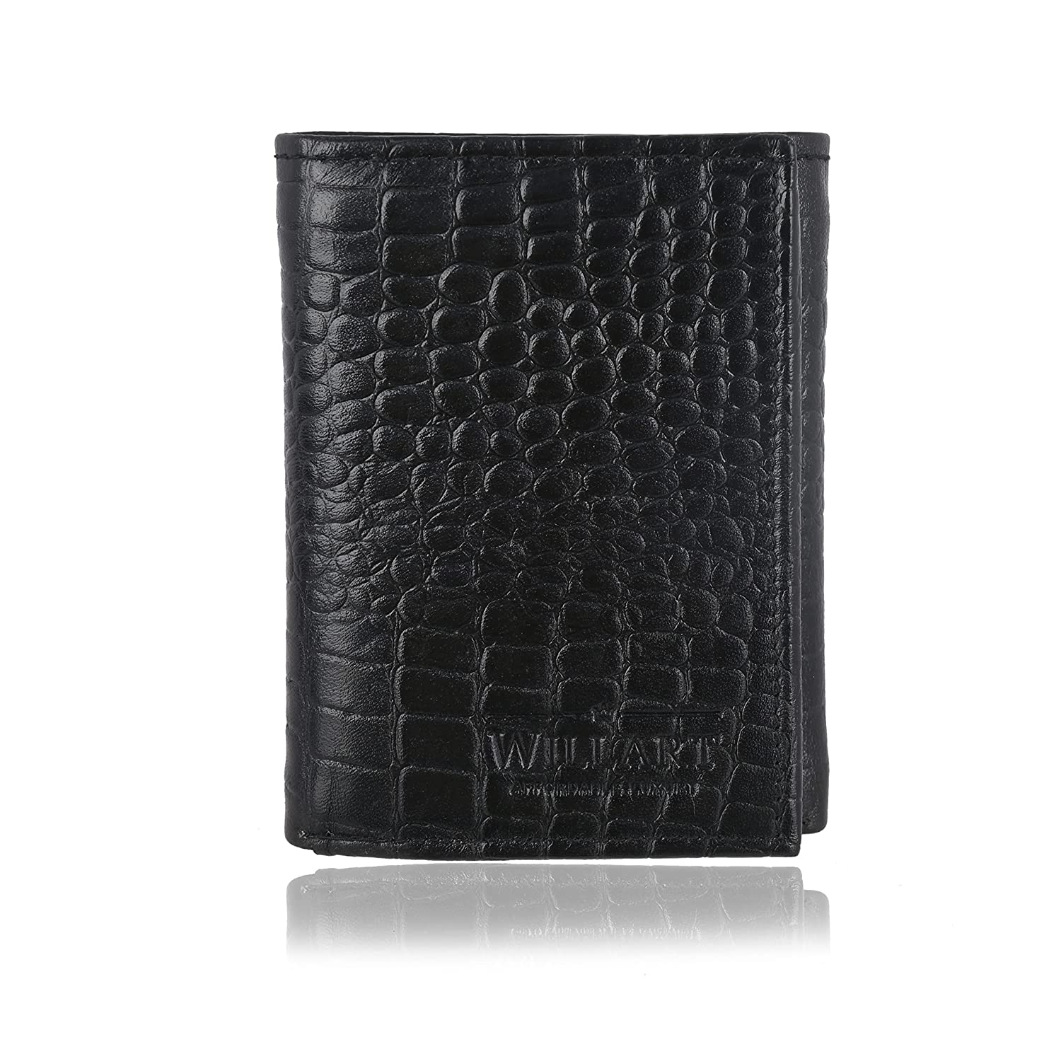 Men's RFID Trifold Leather Wallet, Slim Card Holder