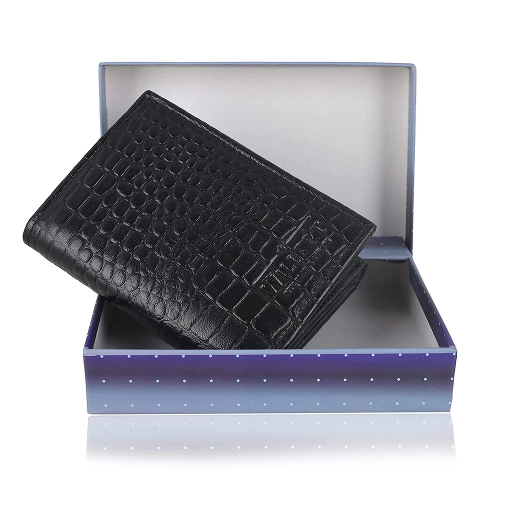 Men's RFID Trifold Leather Wallet, Slim Card Holder