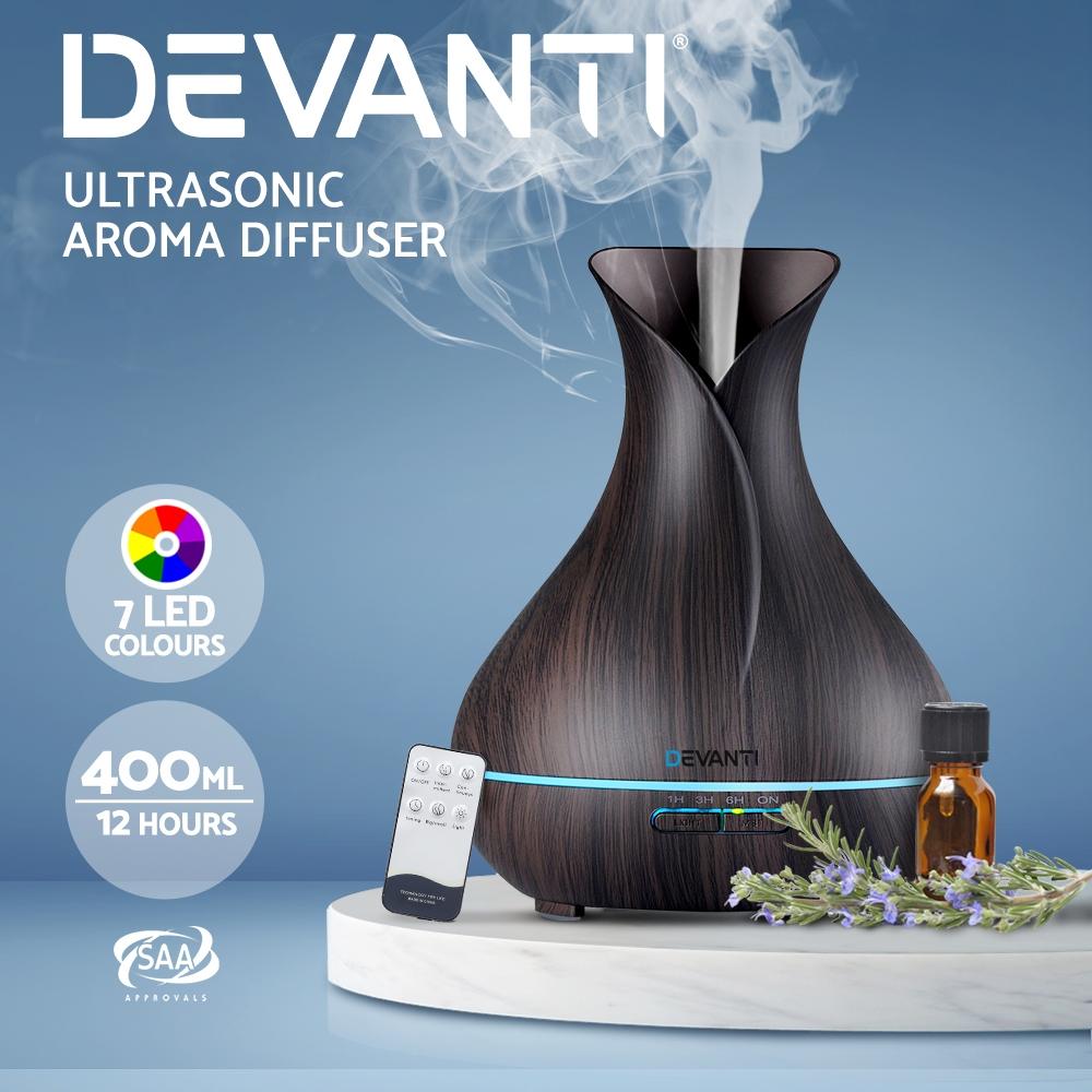Devanti Aroma Diffuser 400ml, Dark Wood