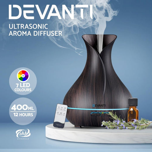 Devanti Aroma Diffuser 400ml, Dark Wood