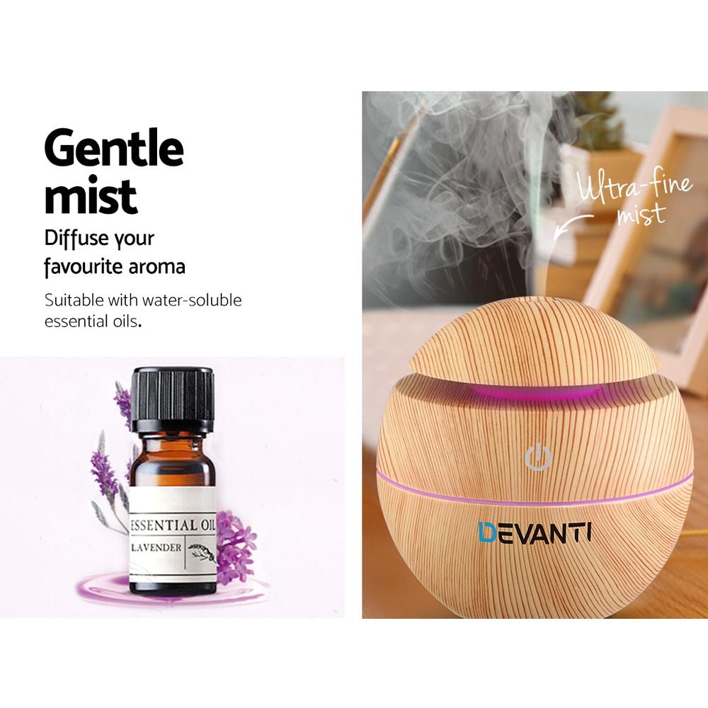 Devanti Aroma Diffuser 130ml, Light Wood
