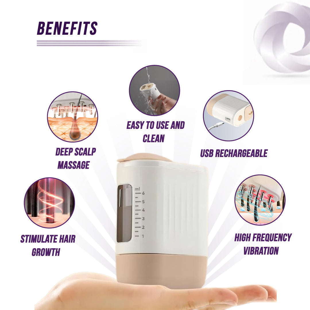 2-in-1 Vibrating Scalp Massager and Oil Applicator