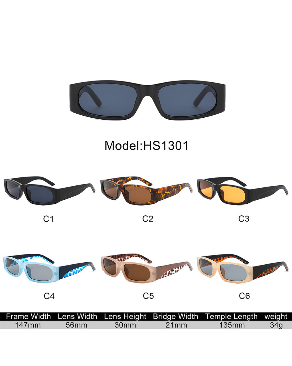 Talon Rectangle Retro Sunglasses