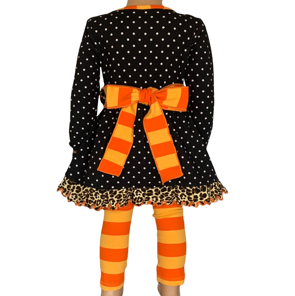 Girls' Pumpkin Polka Dot Dress