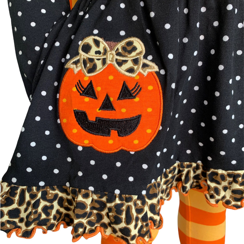 Girls' Pumpkin Polka Dot Dress