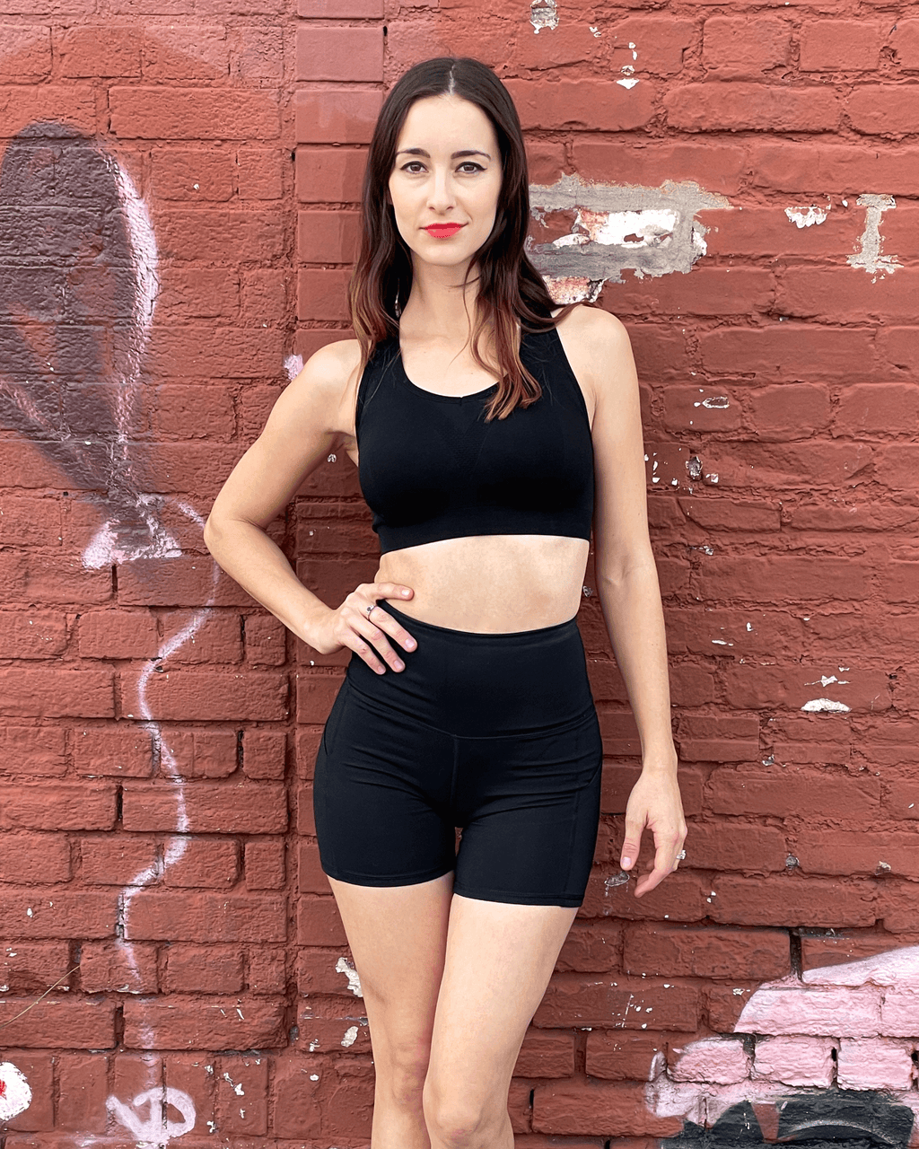High-Waisted Athletic Shorts with Pockets