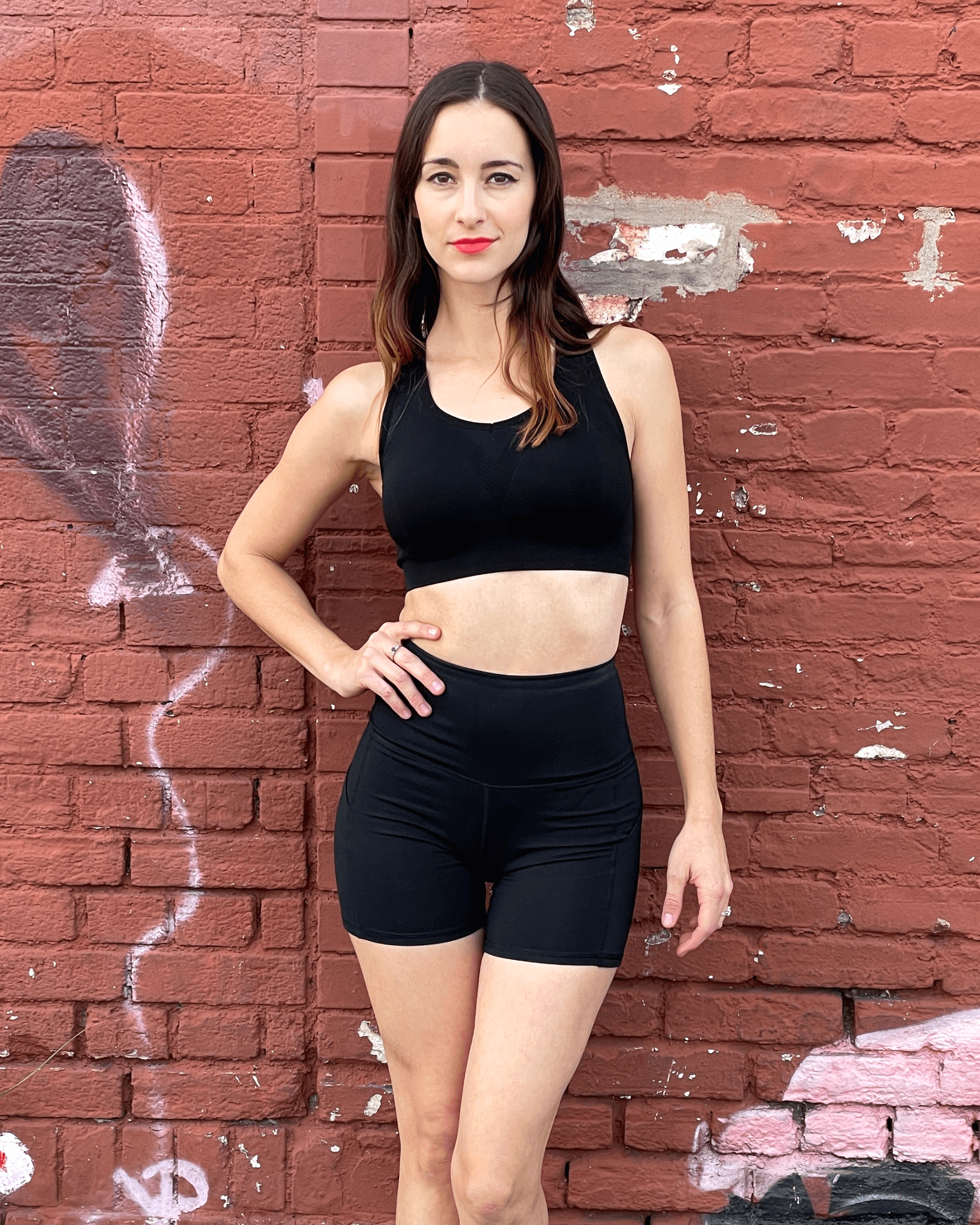 High-Waisted Athletic Shorts with Pockets