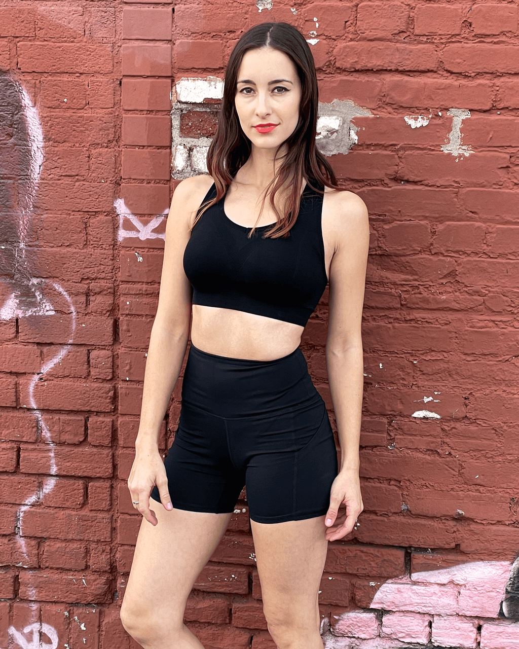 High-Waisted Athletic Shorts with Pockets