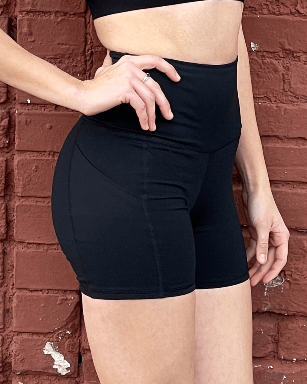 High-Waisted Athletic Shorts with Pockets