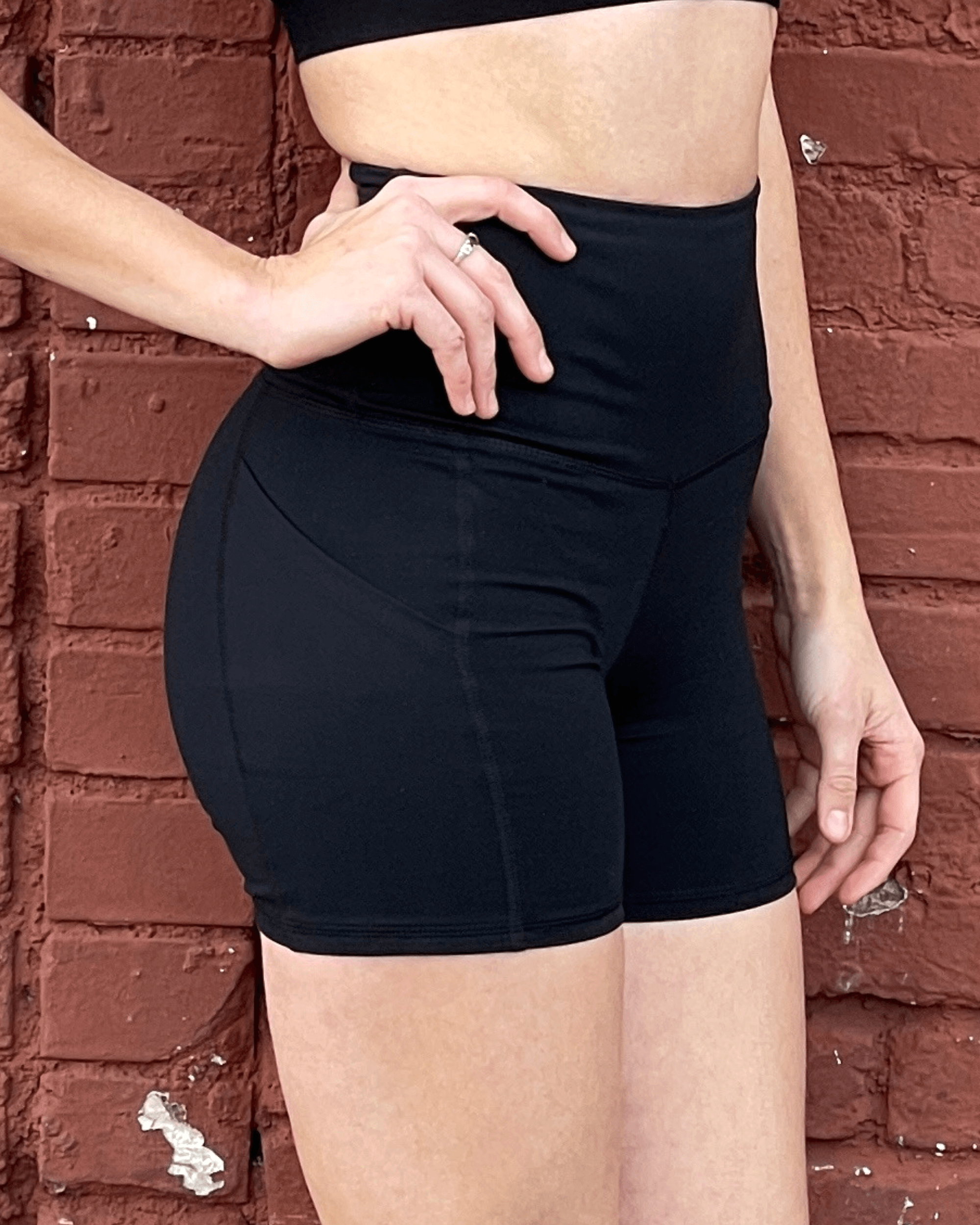 High-Waisted Athletic Shorts with Pockets