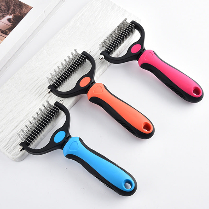 Double-Sided Dematting Comb for Dogs and Cats
