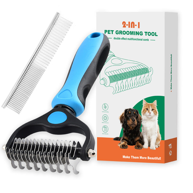 Double-Sided Dematting Comb for Dogs and Cats