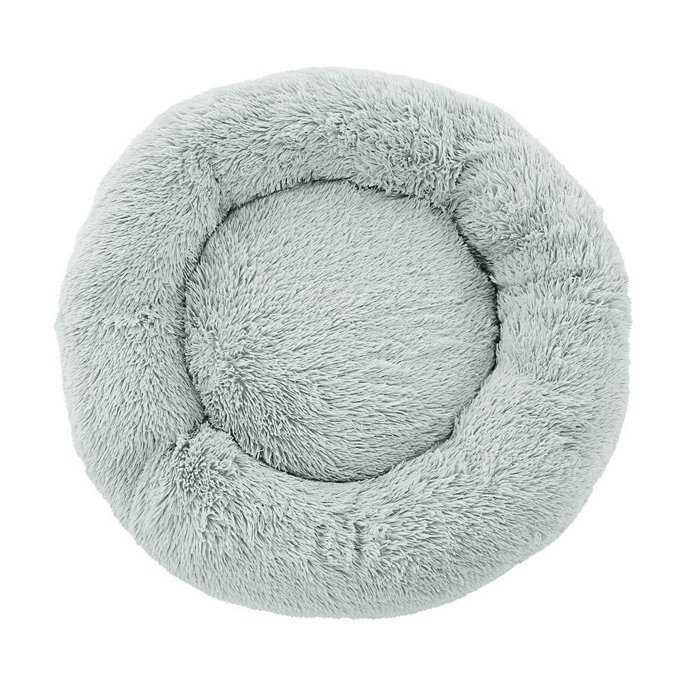 Calming Plush Dog Bed, 90cm (Light Grey)
