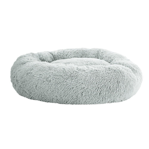 Calming Plush Dog Bed, 90cm (Light Grey)