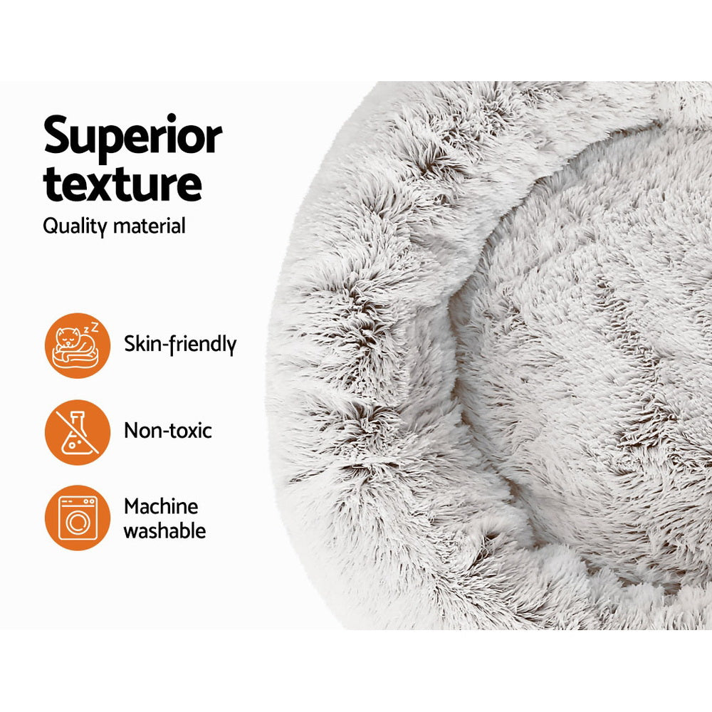 Calming Dog Bed Comfy Cave, 90cm (White)