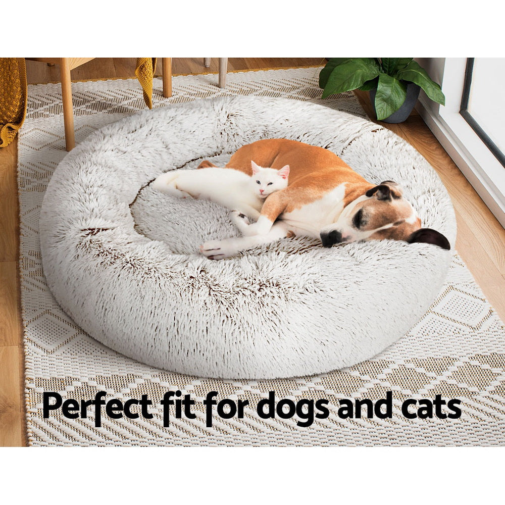 Calming Dog Bed Comfy Cave, 90cm (White)