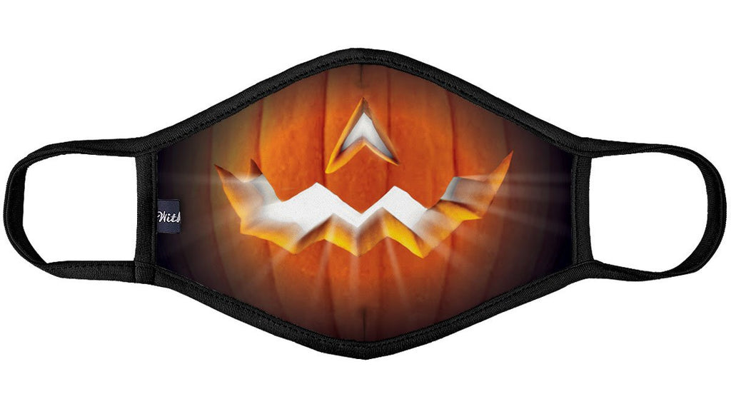Halloween Pumpkin Face Covering, 3-Layer