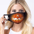 Halloween Pumpkin Face Covering, 3-Layer