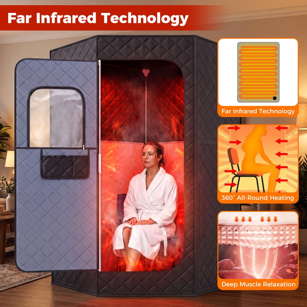 Portable Far Infrared Sauna Box for Home Full Body Sauna Tent