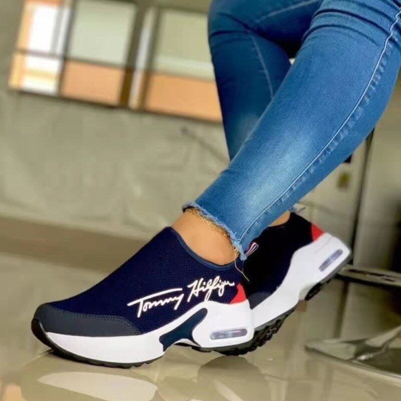 Breathable Wedge Walking Sneakers, Women