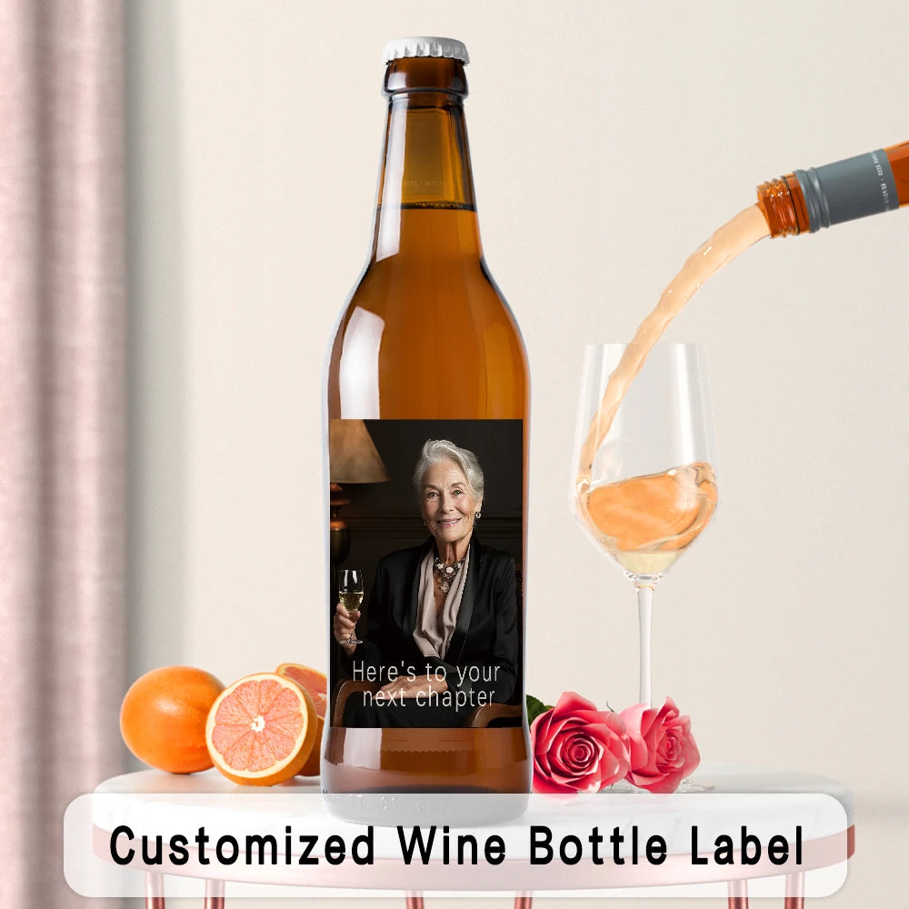 9pcs Customizable Mother's Day Wine Label Set, Waterproof Bottle