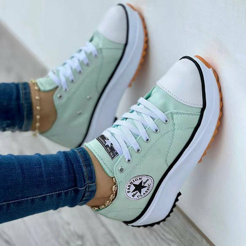 Canvas Lace-Up Sneakers, Women