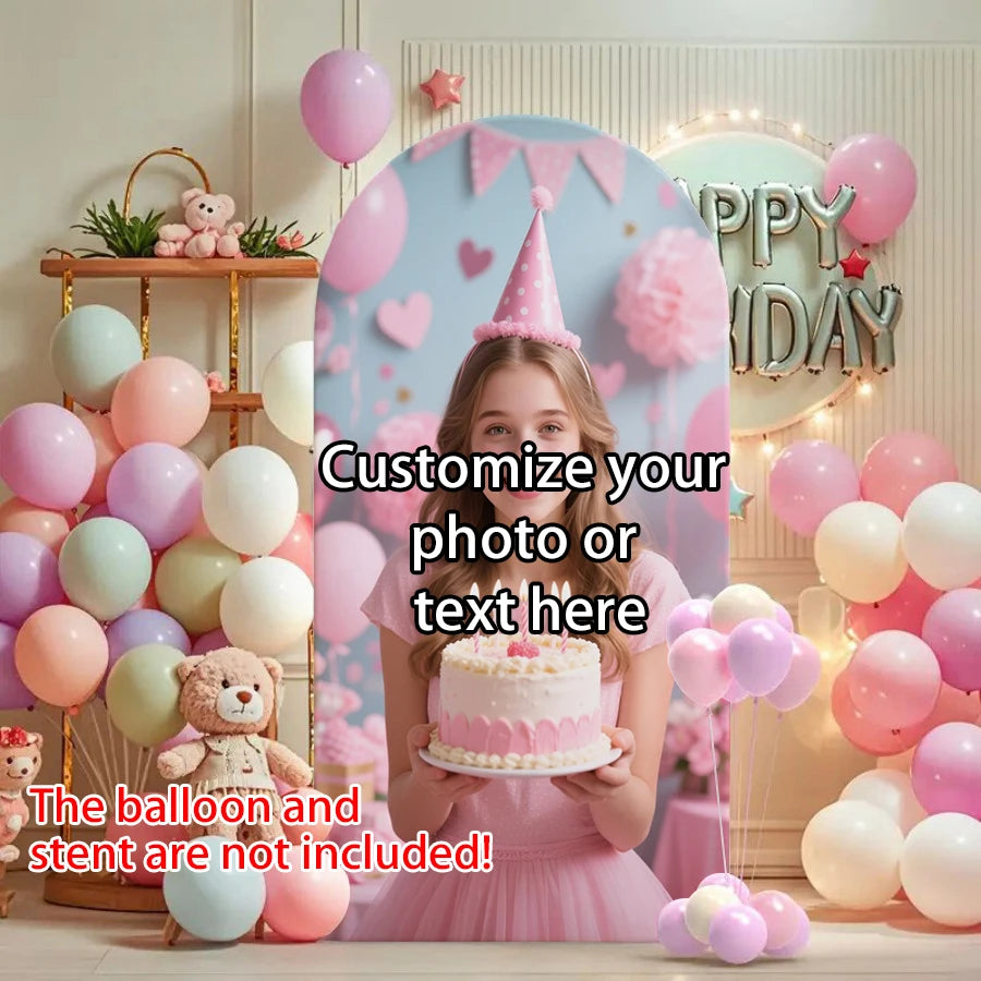 Customizable Double-Sided Arched Background Cloth Cover, Elastic