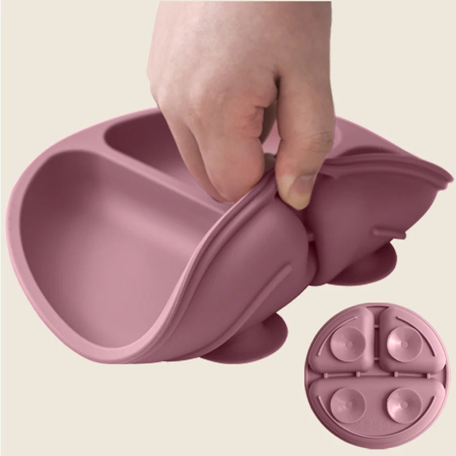 1PCS Baby Sucker Silicone Dining Plate BPA Free Children Dishes