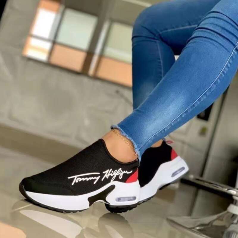 Breathable Wedge Walking Sneakers, Women